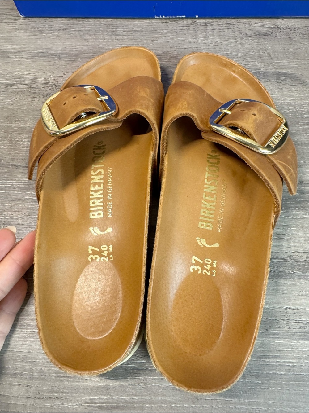 Birkenstock Madrid Big Buckle Antique Cognac Oiled Leather 37/US6.5-7 $155 - Picture 4 of 11